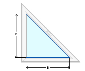Plisseemontage Sonderform rechtwinkliges Dreieck - Glasleiste