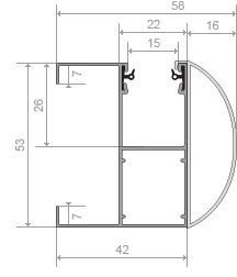 A8-20 Wandabstand mit Rundabdeckung